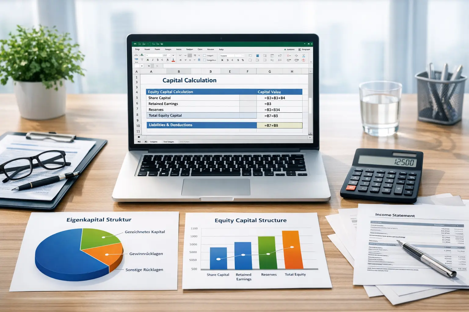 Berechnung variables Kapital Tabelle Excel Formeln Eigenkapital