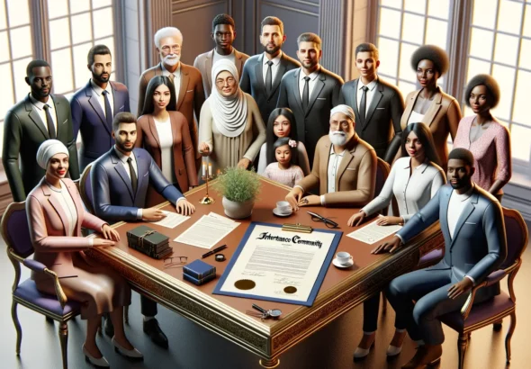 Erbengemeinschaft wer bekommt den Erbschein – Symbolbild einer Erbengemeinschaft mit Erbschein