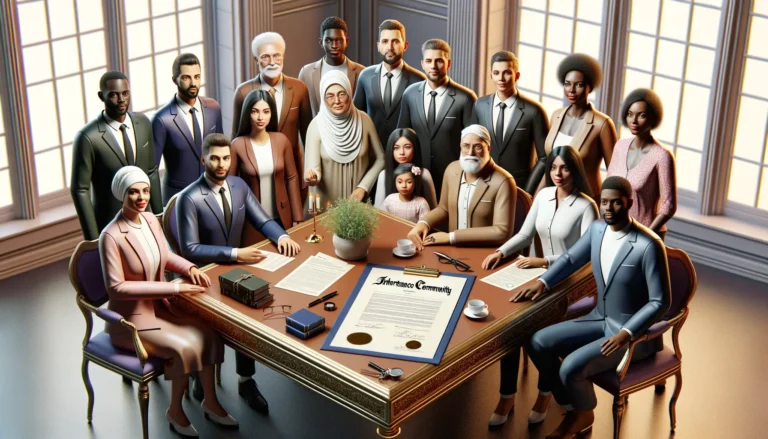 Erbengemeinschaft wer bekommt den Erbschein – Symbolbild einer Erbengemeinschaft mit Erbschein