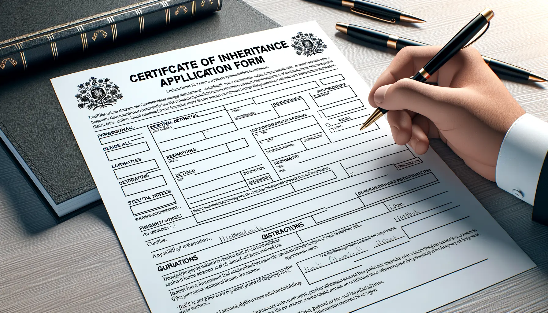 Erbschein Formular Beispiel mit ausgefüllten Feldern 2025