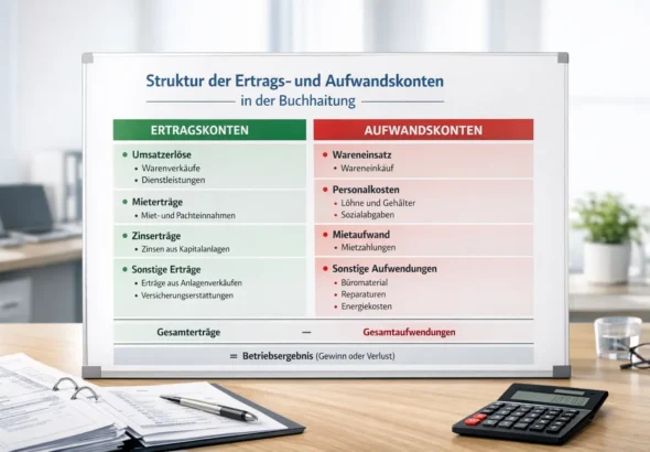 Ertrags- und Aufwandskonten Schema mit GuV-Struktur