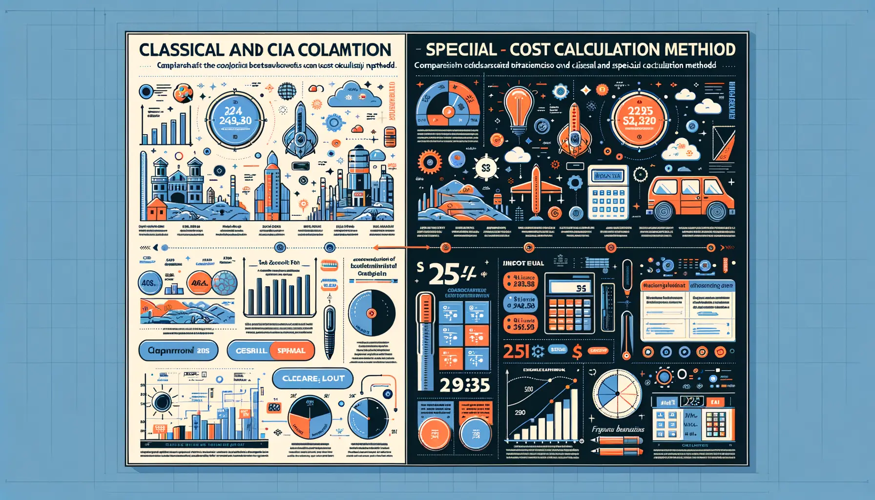 Grafik mit Vergleich klassischer und spezieller Methoden der Kostenkalkulation