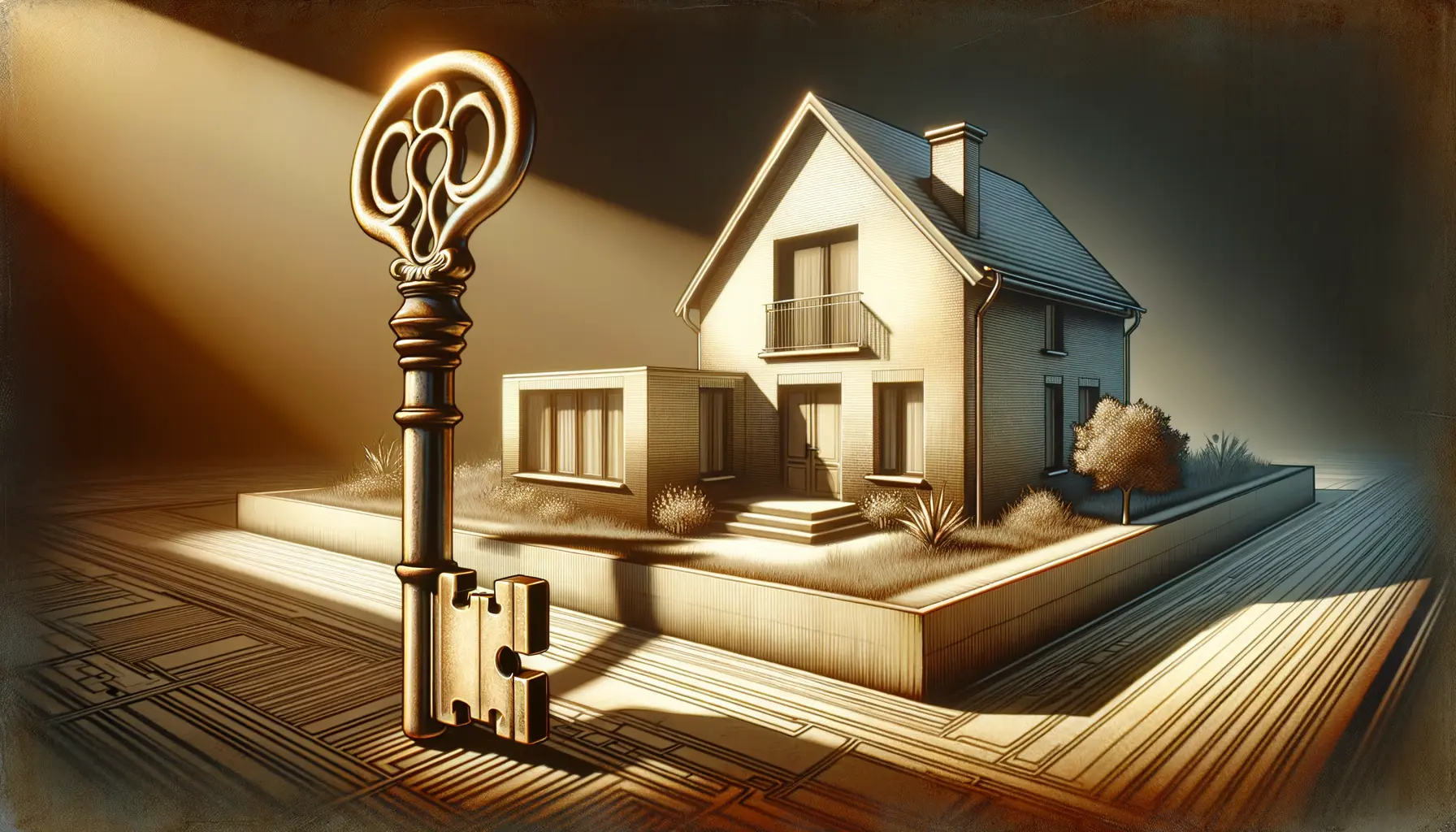 Hauskredit bei Trennung alleine übernehmen Symbol Haus mit Schlüssel