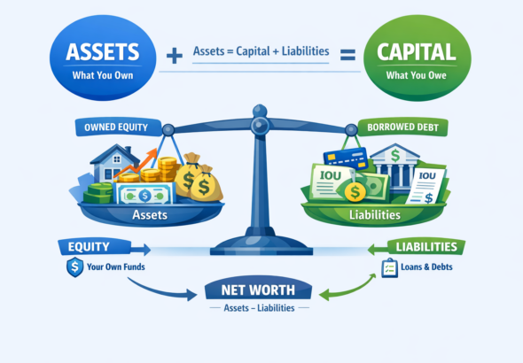 Infografik Beziehung Vermögen Kapital Finanzwelt 2026