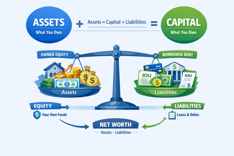 Infografik Beziehung Vermögen Kapital Finanzwelt 2026